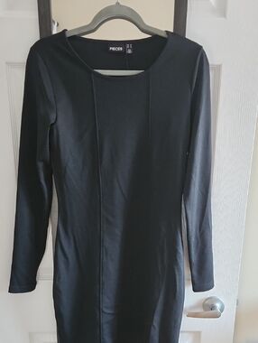 Pieces Black Long Sleeve Bodycon Dress